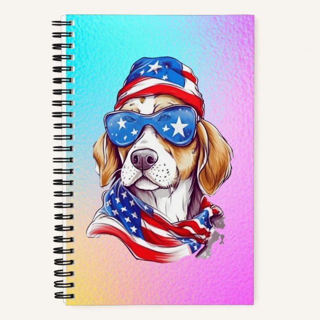 4th Of July Dog Sublimation-66361 Round Clock Notebook (Front)
