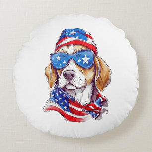 4th Of July Dog Sublimation-66361 Round Pillow