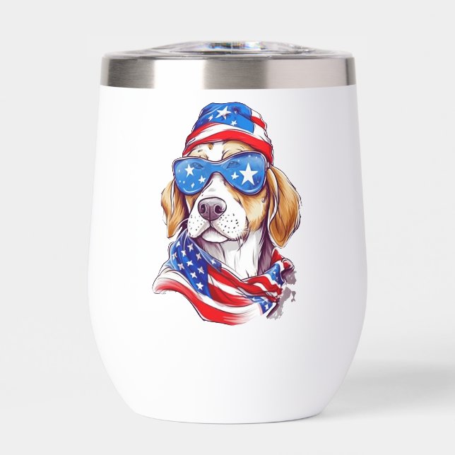 4th Of July Dog Sublimation-66361 Thermal Wine Tumbler (Front)