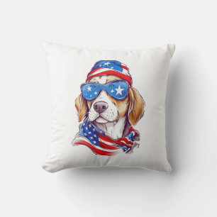 4th Of July Dog Sublimation-66361 Throw Pillow