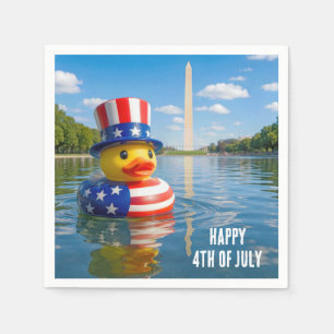 4th of July Duck Floating in the Reflecting Pool Napkins