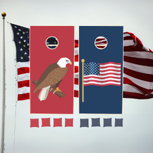 4th Of July Eagle And American Flag Cornhole Set
