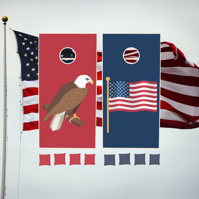 4th Of July Eagle And American Flag Cornhole Set (Creator Uploaded)