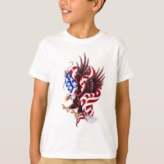 4th of July Eagle and American Flag Illustration T-Shirt