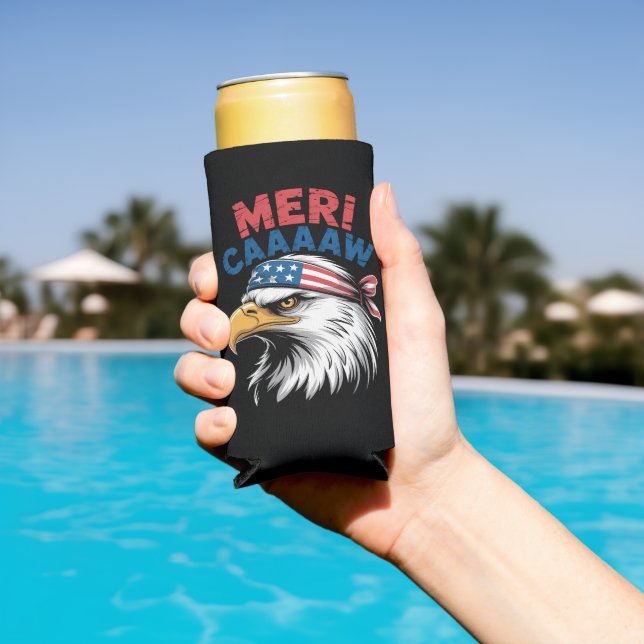 4th Of July Eagle Freedom Patriotic Seltzer Can Cooler (In Situ Pool)