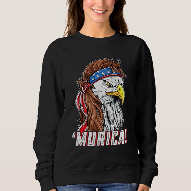 4th Of July Eagle Mullet Murica American Flag Usa  Sweatshirt (Front)