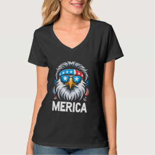 4th Of July Eagle Mullet Sunglasses Merica USA Ame T-Shirt