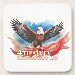 4th of July Eagle – Patriotic Art Design Beverage Coaster