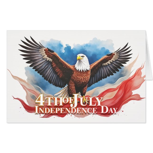 4th of July Eagle – Patriotic Art Design Card (Front Horizontal)