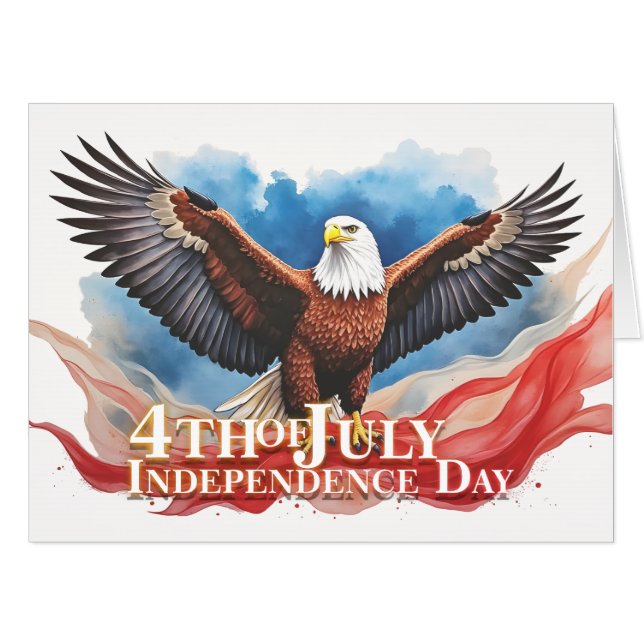 4th of July Eagle – Patriotic Art Design Card (Front Horizontal)