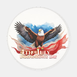 4th of July Eagle – Patriotic Art Design Coaster Set