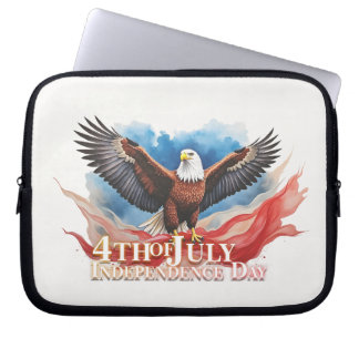 4th of July Eagle – Patriotic Art Design Laptop Sleeve