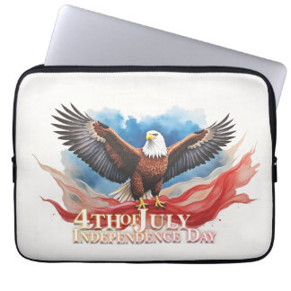 4th of July Eagle – Patriotic Art Design Laptop Sleeve