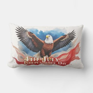 4th of July Eagle – Patriotic Art Design Lumbar Pillow