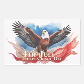 4th of July Eagle – Patriotic Art Design Rectangular Sticker