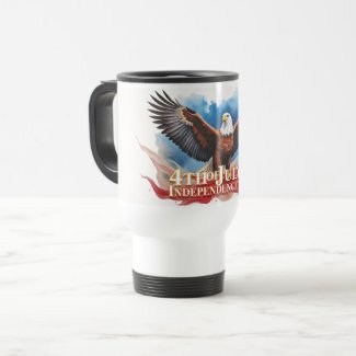 4th of July Eagle – Patriotic Art Design Travel Mug