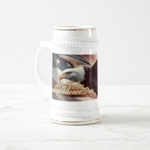 4th of July Eagle with American Flag Beer Stein