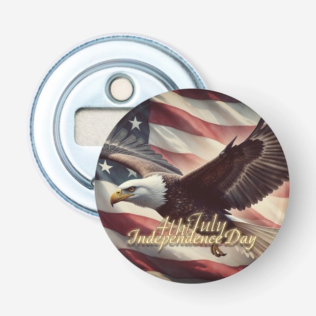 4th of July Eagle with American Flag Bottle Opener (Front)