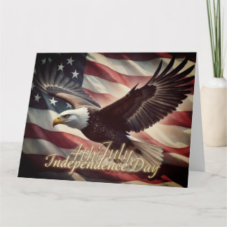 4th of July Eagle with American Flag Card