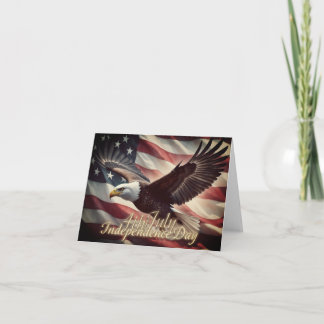 4th of July Eagle with American Flag Card