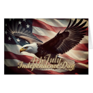 4th of July Eagle with American Flag Card
