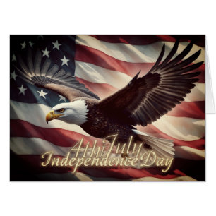 4th of July Eagle with American Flag Card