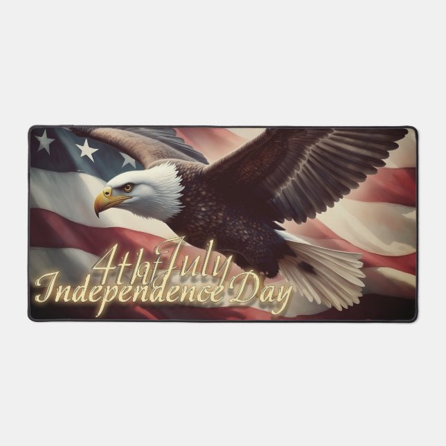 4th of July Eagle with American Flag Desk Mat (Front)