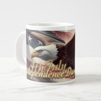 4th of July Eagle with American Flag Giant Coffee Mug
