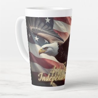 4th of July Eagle with American Flag Latte Mug