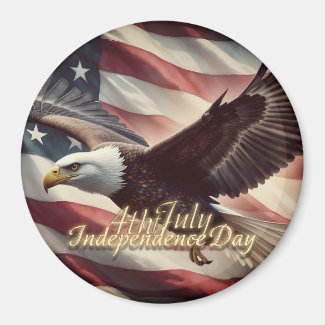 4th of July Eagle with American Flag Magnet