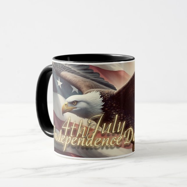 4th of July Eagle with American Flag Mug (Front Left)
