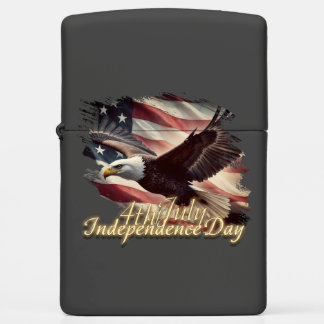 4th of July Eagle with American Flag Zippo Lighter