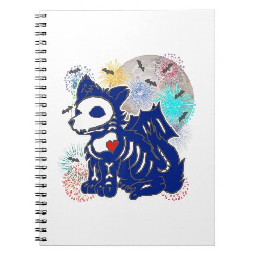 4th of July Emo Anime Wolf Goth Patriotic Firework Notebook