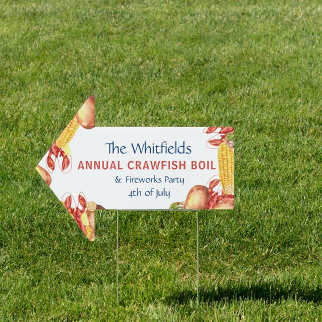 4th of July Family Annual Reunion Crawfish Boil Sign (Insitu)