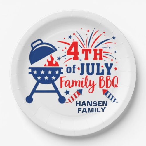 4th Of July Family BBQ Paper Plates