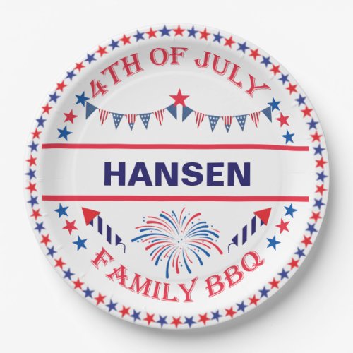 4th Of July Family BBQ Paper Plates