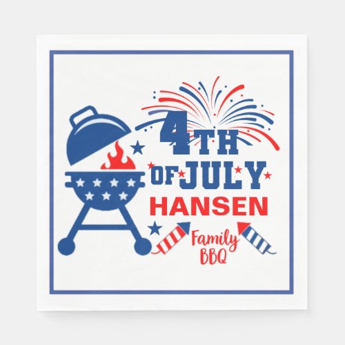 4th Of July Family Celebration Napkins