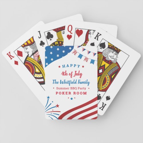 4th of July Family Games Room Red White Blue Playing Cards