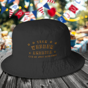 4th of July Family Group Photos Black Gold Bucket Hat