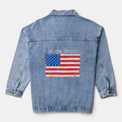 4th Of July Family Matching Clothes Red Blue White Denim Jacket