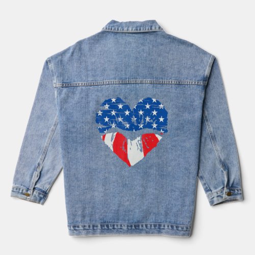 4th Of July Family Matching Clothes Red Blue White Denim Jacket