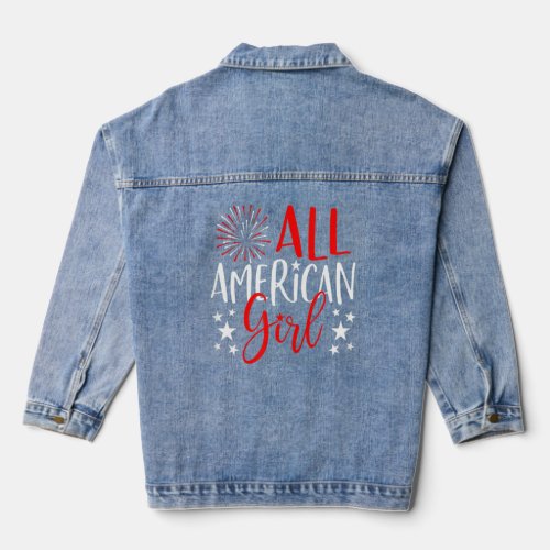 4th Of July Family Matching S All American Girl  Denim Jacket