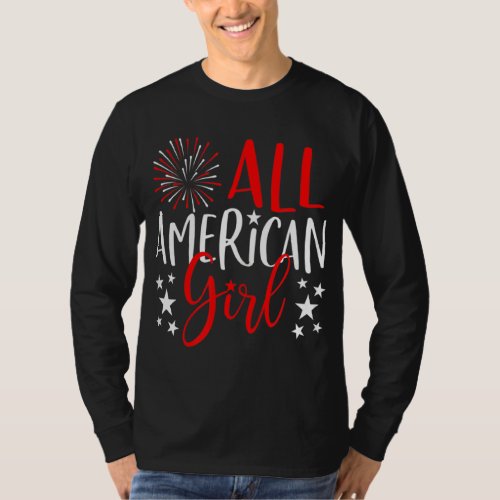 4th Of July Family Matching S All American Girl  T_Shirt