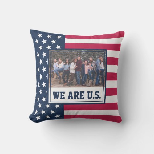 4th of July Family Photo Outdoor Pillow