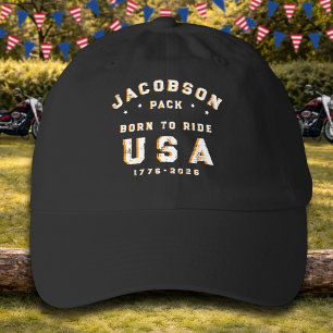 4th Of July Family Photos Born To Ride Customize Hat