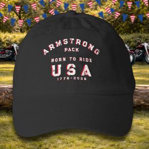 4th Of July Family Photos Born To Ride Red Custom Hat