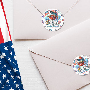 4th of July Family Reunion Bakyard BBq Party Classic Round Sticker