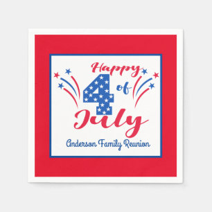 4th of July Family Reunion Celebration Napkins