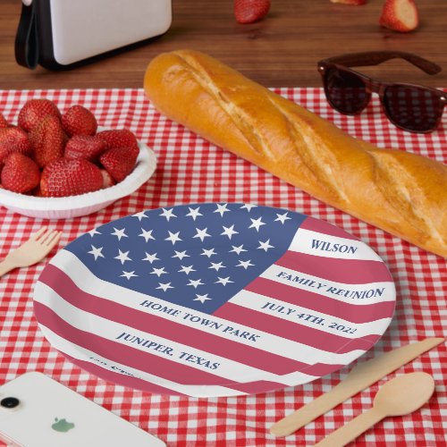 4th of July family reunion paper plate