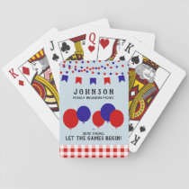 4th of July Family Reunion Red White and Blue Playing Cards